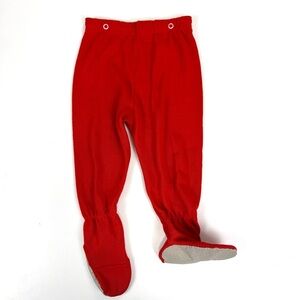 Vintage 80s Carters Baby Footsie Pants Sz 12 Months Red Casual Snap On Pull On